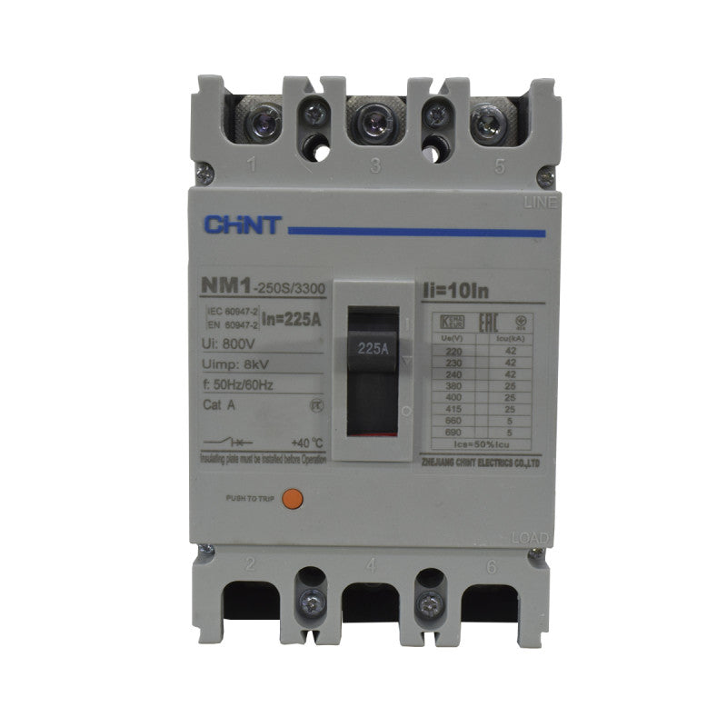 Breaker Totalizador Termomagnético l 3 Polos l 225A l 25KA / 42KA l NM1-250S l CHINT