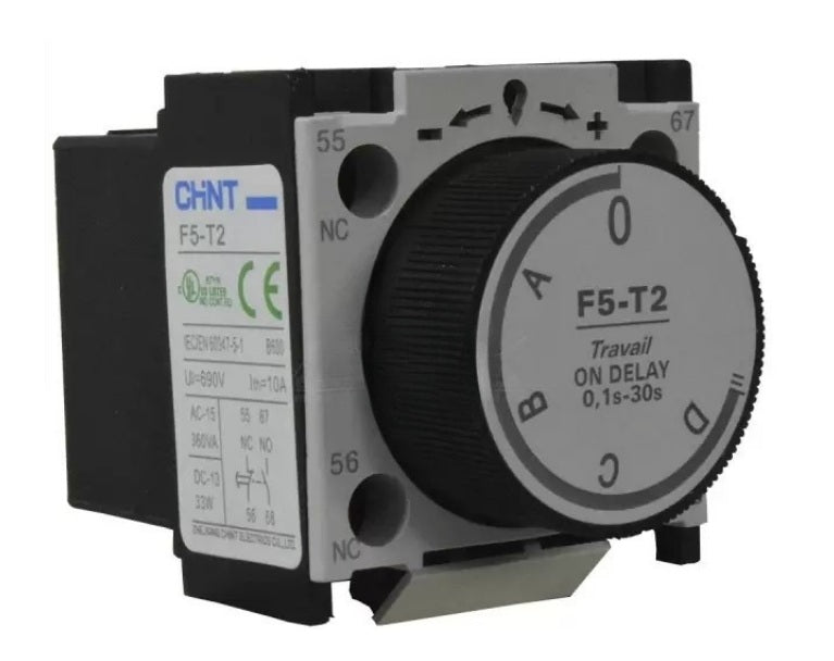 Bloque de Contacto Frontal Temporizado al Trabajo 0,1 - 30 Seg. Para Contactor Chint de la serie NC1 y NC2