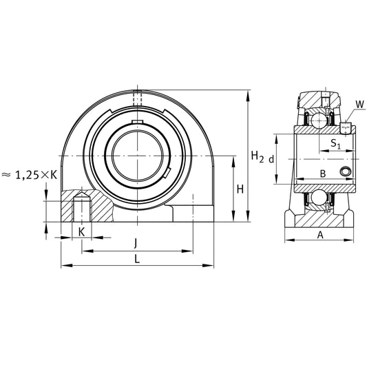 Chumacera de Pedestal UCPA205 l Eje de 25mm