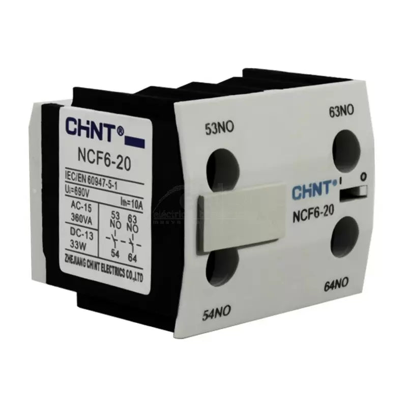 Bloque de Contacto Para Mini Contactor Auxiliar Chint (NC06) 2NA - NCF6-20