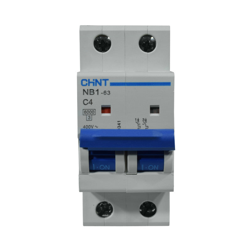 Mini Breaker Termomagnético Riel l 2 Polos l 4A l 6KA l NB1-63 2P C4 6KA l CHINT