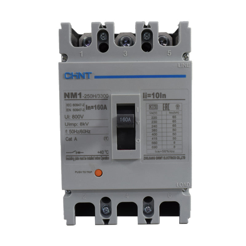Breaker Totalizador Termomagnético l 3 Polos l 160A l 50KA / 65KA l NM1-250H l CHINT