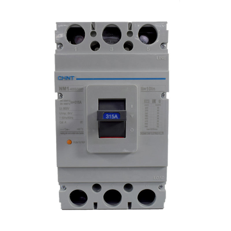 Breaker Totalizador Termomagnético l 3 Polos l 315A l 35KA / 50KA l NM1-400S l CHINT
