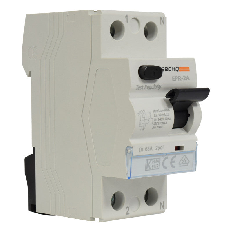 Breaker Diferencial Riel l 2 Polos l 63A l 6KA l EPR-2 2/63/30 l EBCHQ