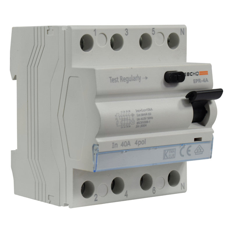 Breaker Diferencial Riel l 4 Polos l 40A l 6KA l EPR-2 4/40/30 l EBCHQ