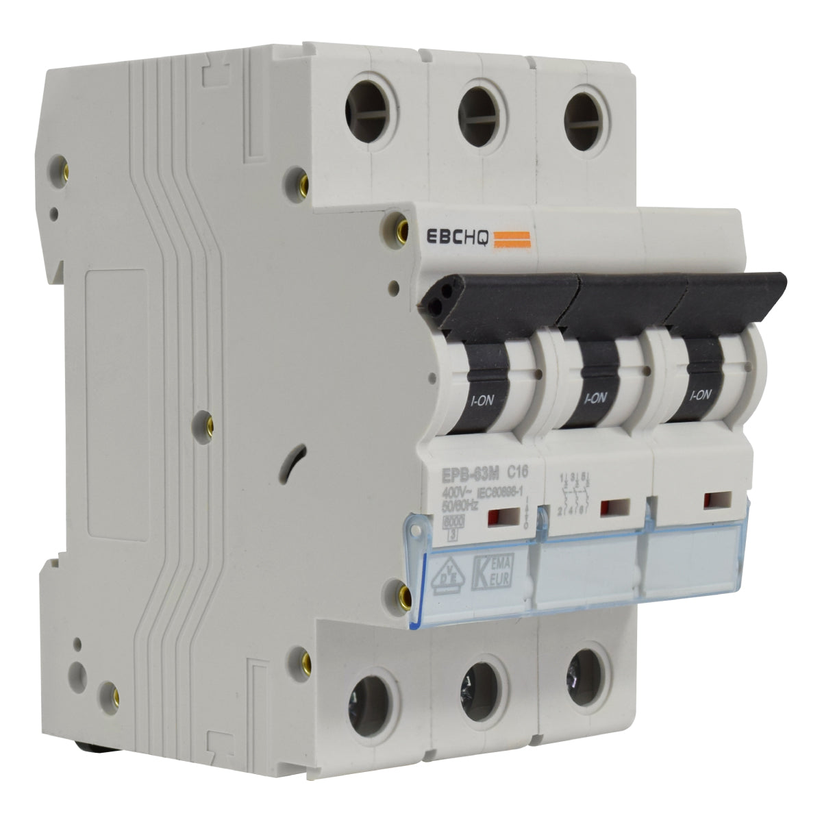 Mini Breaker Termomagnético Riel l 3 Polos l 16A l 6KA l EPB-63M/3-C16 l EBCHQ