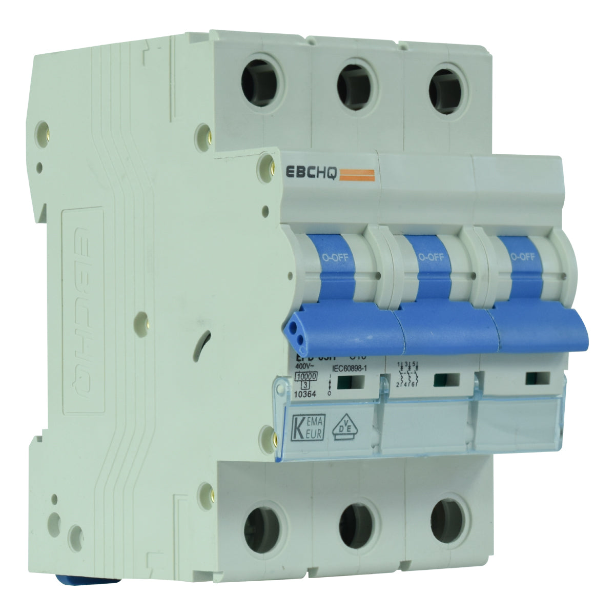 Mini Breaker Termomagnético Riel l 3 Polos l 16A l 10KA l EPB-63H/3-C16 l EBCHQ