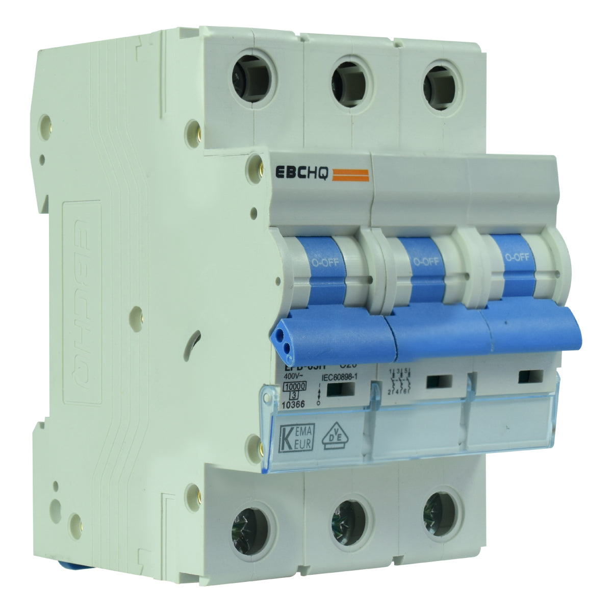 Mini Breaker Termomagnético Riel l 3 Polos l 20A l 10KA l EPB-63H/3-C20 l EBCHQ