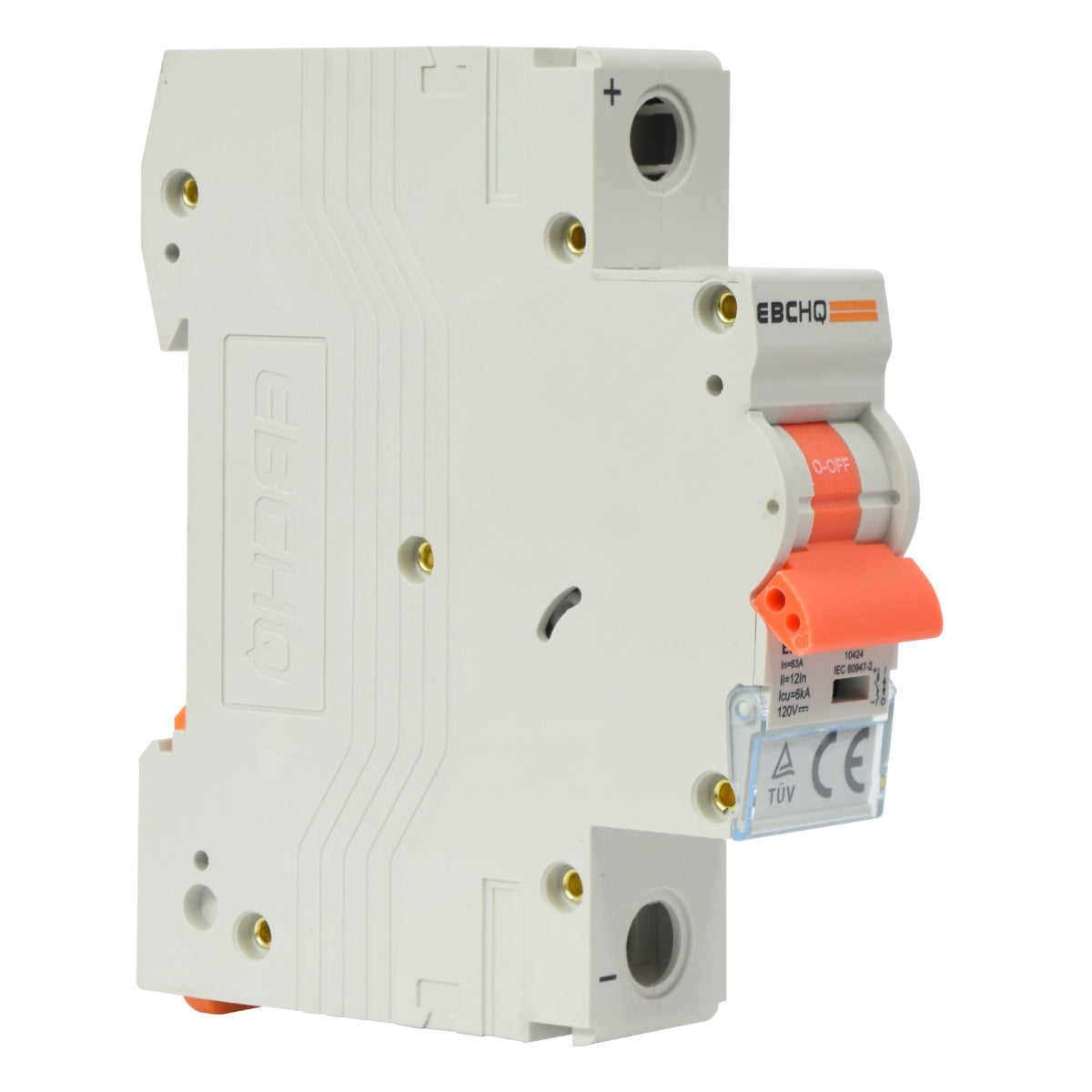 Mini Breaker Termomagnético Riel Corriente Directa l 1 Polos l 63A l 6KA l EPB-63M/1-DC63 l EBCHQ