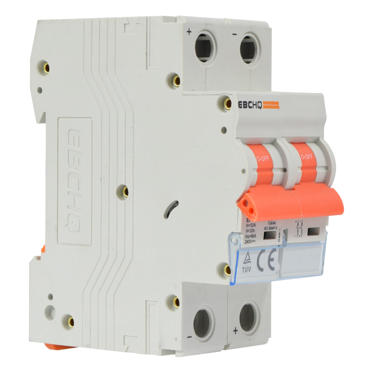 Mini Breaker Termomagnético Riel Corriente Directa l 2 Polos l 32A l 6KA l EPB-63M/2-DC32 l EBCHQ