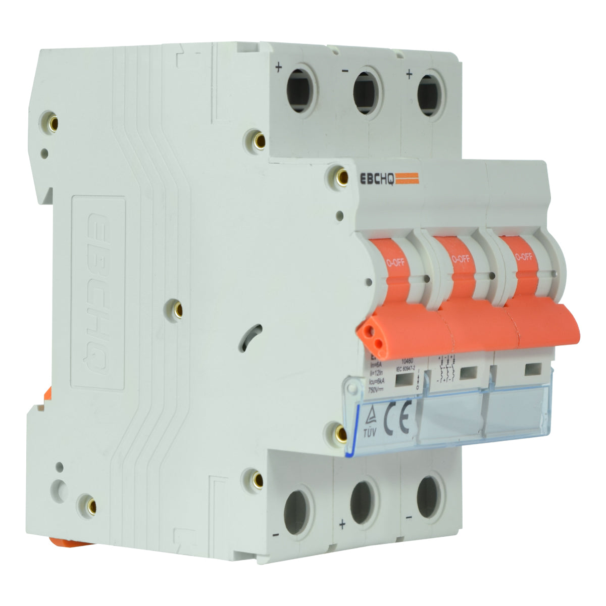 Mini Breaker Termomagnético Riel Corriente Directa l 3 Polos l 6A l 6KA l EPB-63M/3-DC6 l EBCHQ