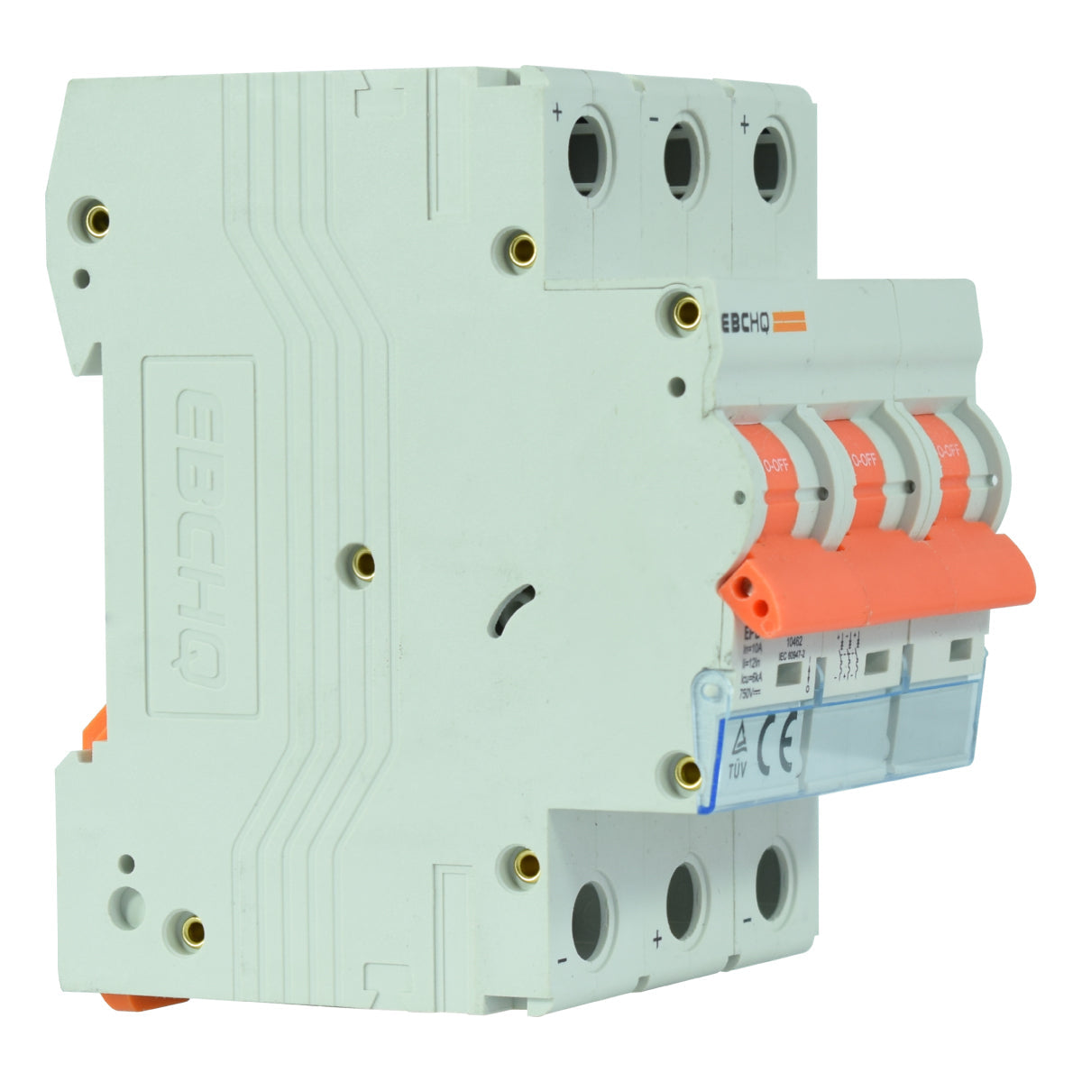 Mini Breaker Termomagnético Riel Corriente Directa l 3 Polos l 10A l 6KA l EPB-63M/3-DC10 l EBCHQ