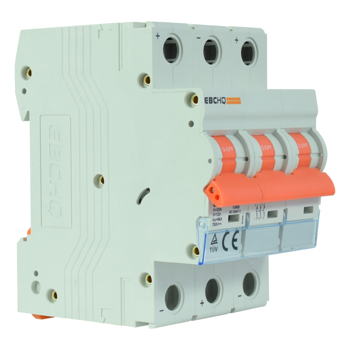 Mini Breaker Termomagnético Riel Corriente Directa l 3 Polos l 25A l 6KA l EPB-63M/3-DC25 l EBCHQ