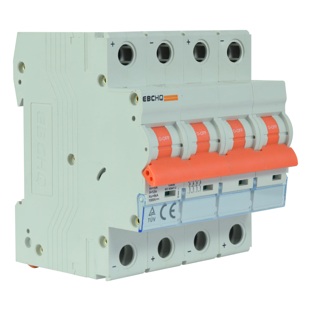 Mini Breaker Termomagnético Riel Corriente Directa l 4 Polos l 10A l 6KA l EPB-63M/4-DC10 l EBCHQ