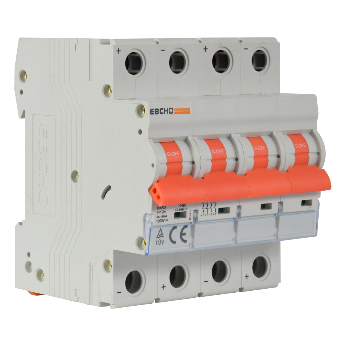 Mini Breaker Termomagnético Riel Corriente Directa l 4 Polos l 20A l 6KA l EPB-63M/4-DC20 l EBCHQ