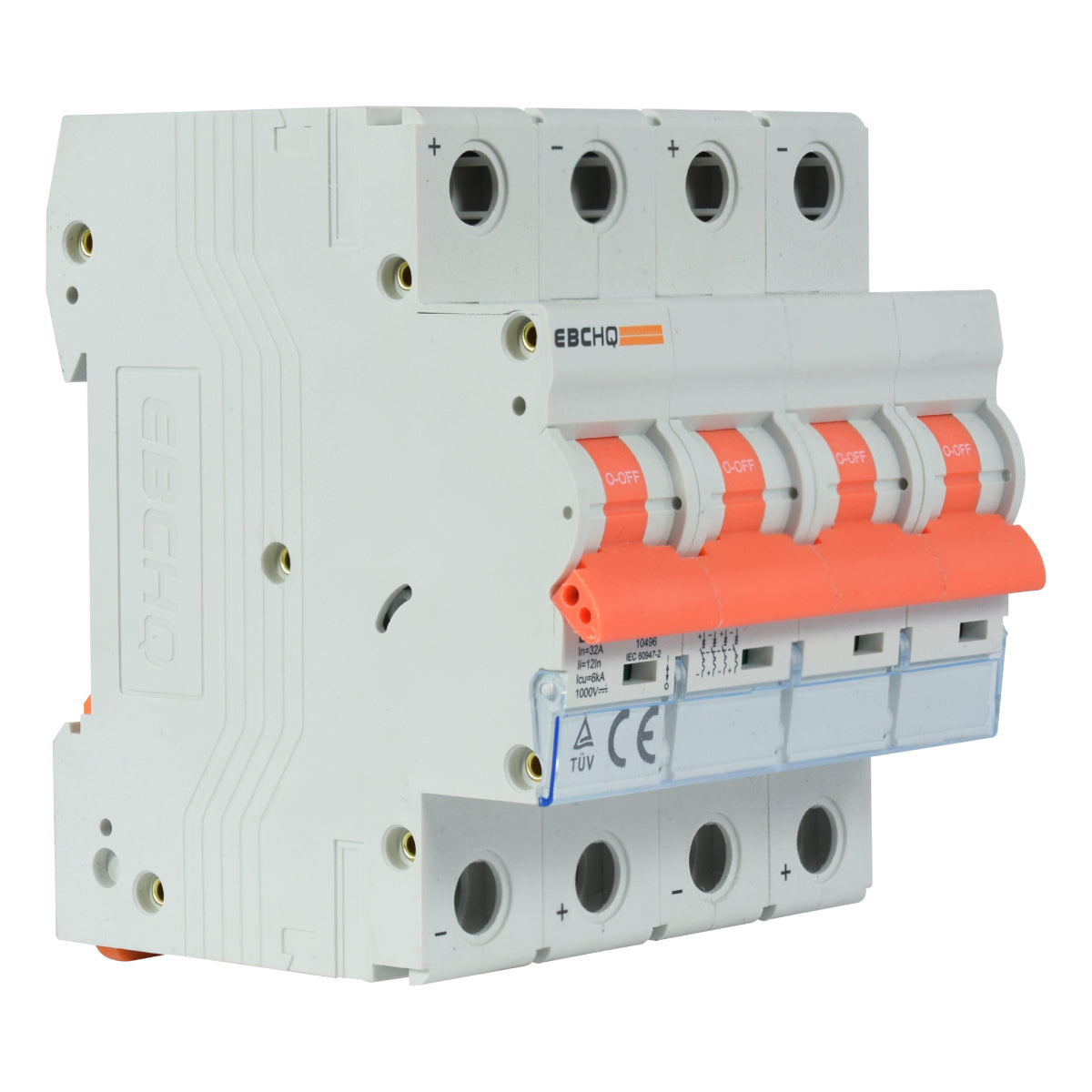 Mini Breaker Termomagnético Riel Corriente Directa l 4 Polos l 32A l 6KA l EPB-63M/4-DC32 l EBCHQ