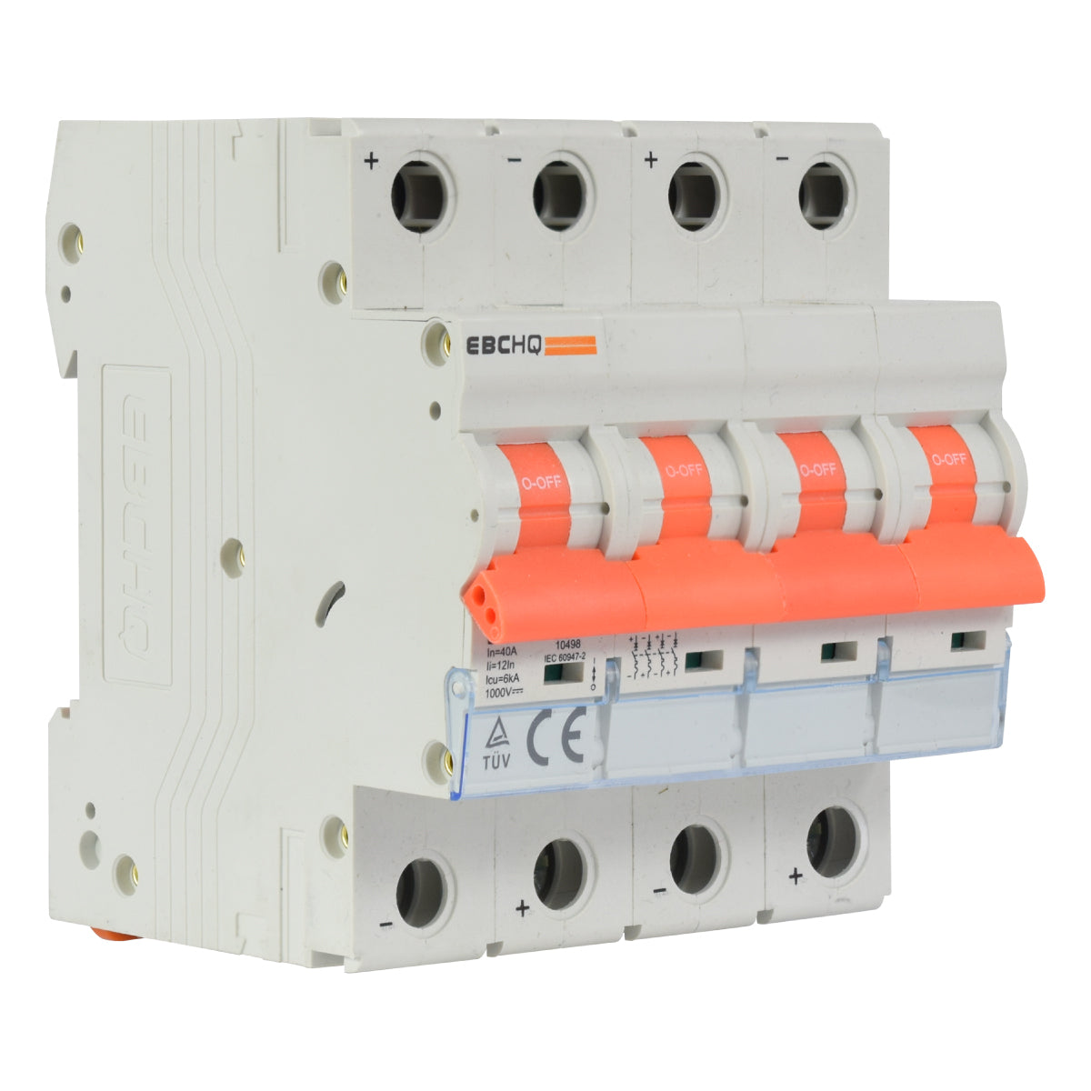 Mini Breaker Termomagnético Riel Corriente Directa l 4 Polos l 40A l 6KA l EPB-63M/4-DC40 l EBCHQ