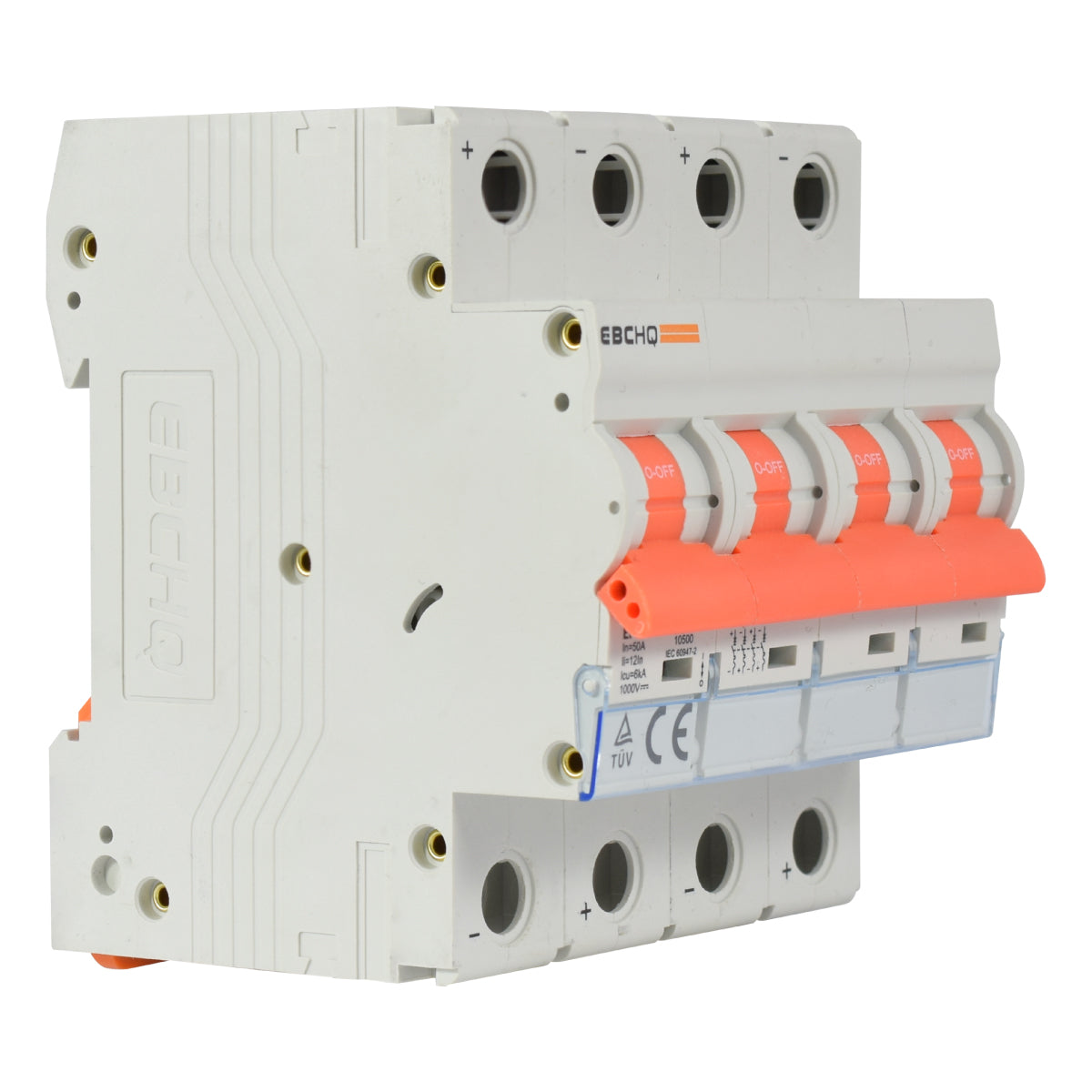 Mini Breaker Termomagnético Riel Corriente Directa l 4 Polos l 50A l 6KA l EPB-63M/4-DC50 l EBCHQ