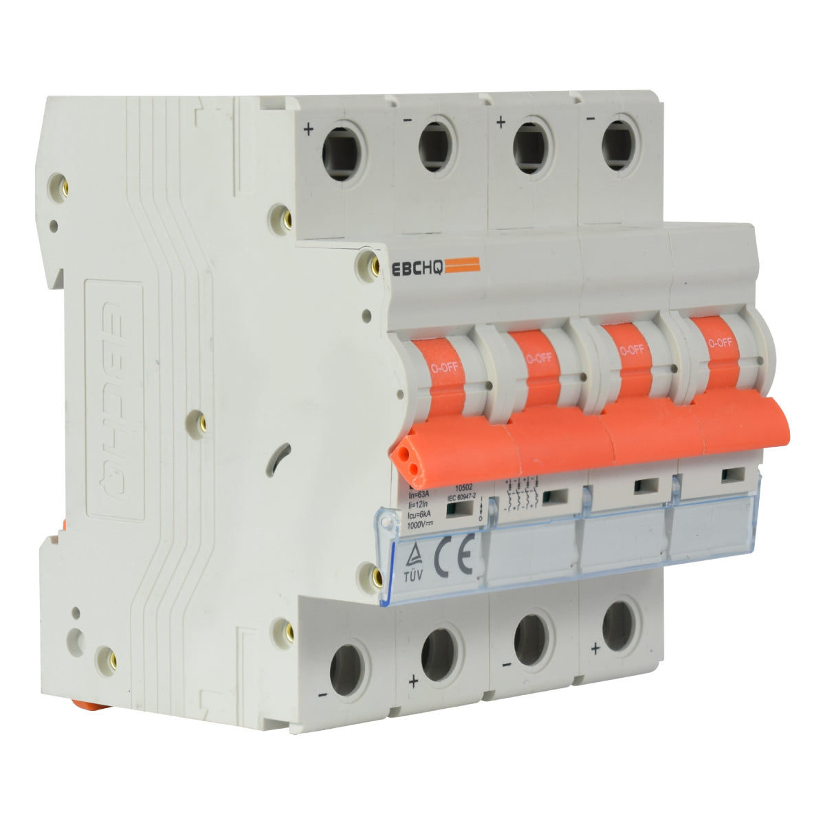 Mini Breaker Termomagnético Riel Corriente Directa l 4 Polos l 63A l 6KA l EPB-63M/4-DC63 l EBCHQ