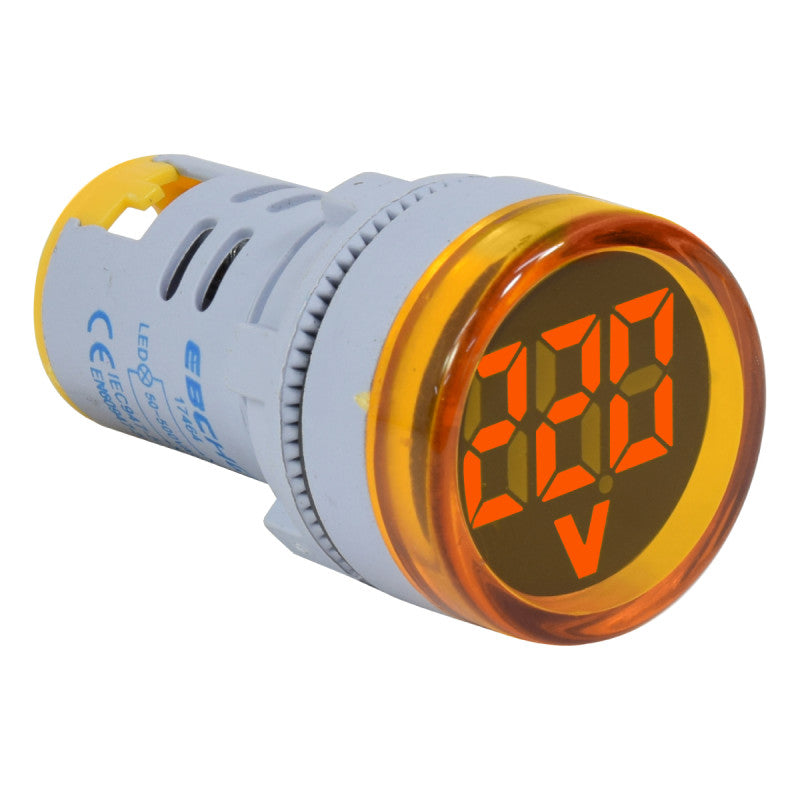 Luz Piloto Indicador Redondo l Voltaje l 22mm l 50-500VAC l Rango de 50-500VAC l Amarillo