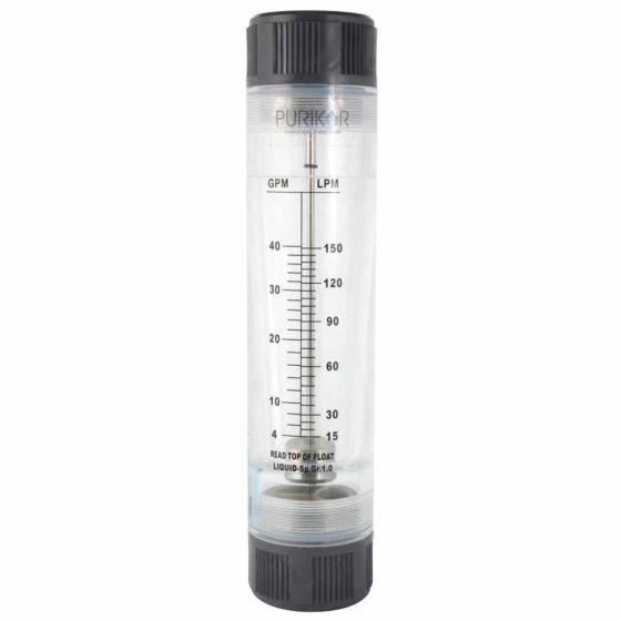 Flujómetro - Medidor de Flujo l Para Tuberia de 1-1/2" l 4 - 40 GPM l 15 - 150 LPM l PURIKOR