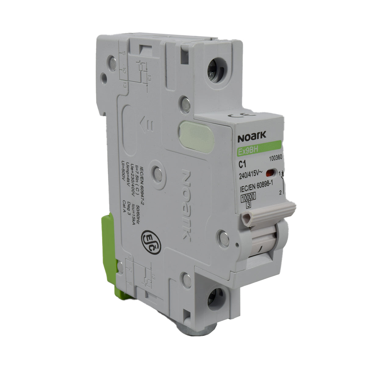 Mini Breaker Termomagnético Riel l 1 Polos l 1A l 10KA l Ex9BH 1P C1 l NOARK