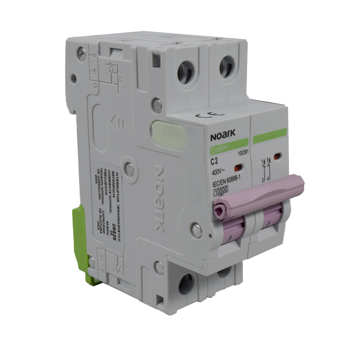 Mini Breaker Termomagnético Riel l 2 Polos l 2A l 10KA l Ex9BH 2P C2 l NOARK