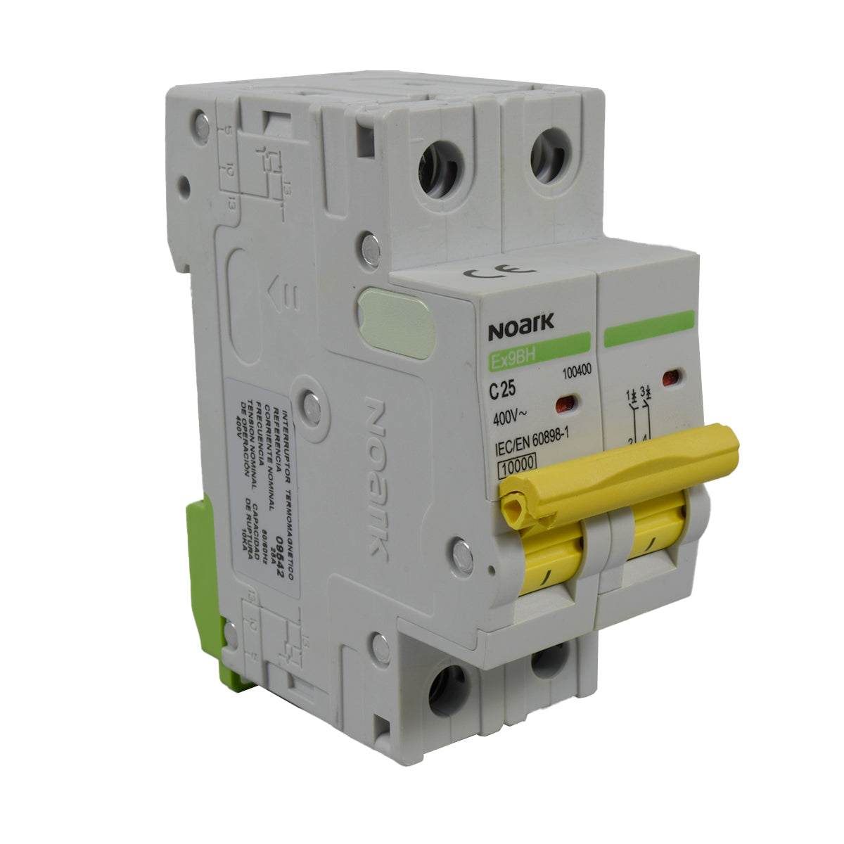 Mini Breaker Termomagnético Riel l 2 Polos l 25A l 10KA l Ex9BH 2P C25 l NOARK
