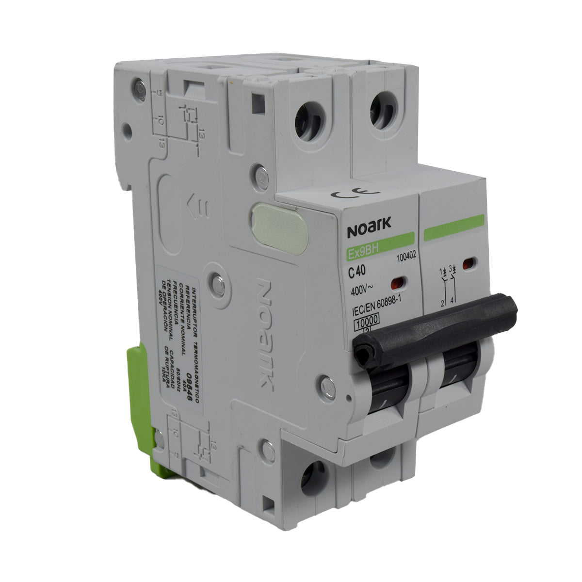 Mini Breaker Termomagnético Riel l 2 Polos l 40A l 10KA l Ex9BH 2P C40 l NOARK