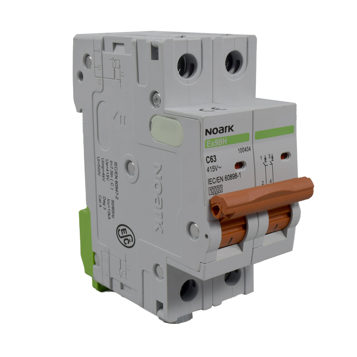 Mini Breaker Termomagnético Riel l 2 Polos l 63A l 10KA l Ex9BH 2P C63 l NOARK