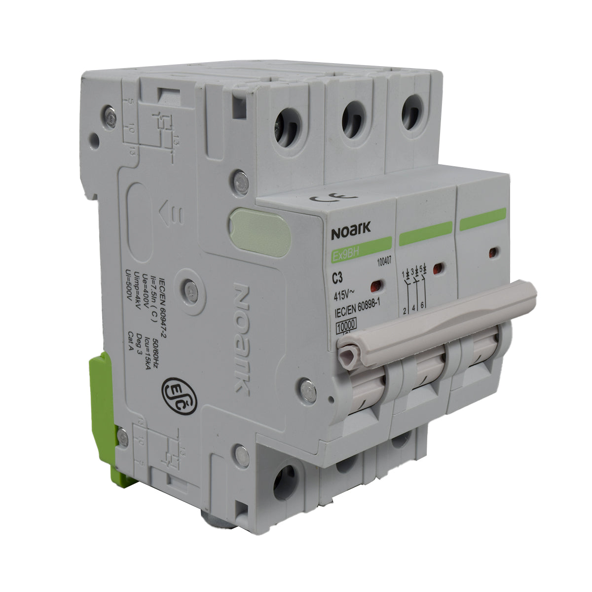 Mini Breaker Termomagnético Riel l 3 Polos l 3A l 10KA l Ex9BH 3P C3 l NOARK