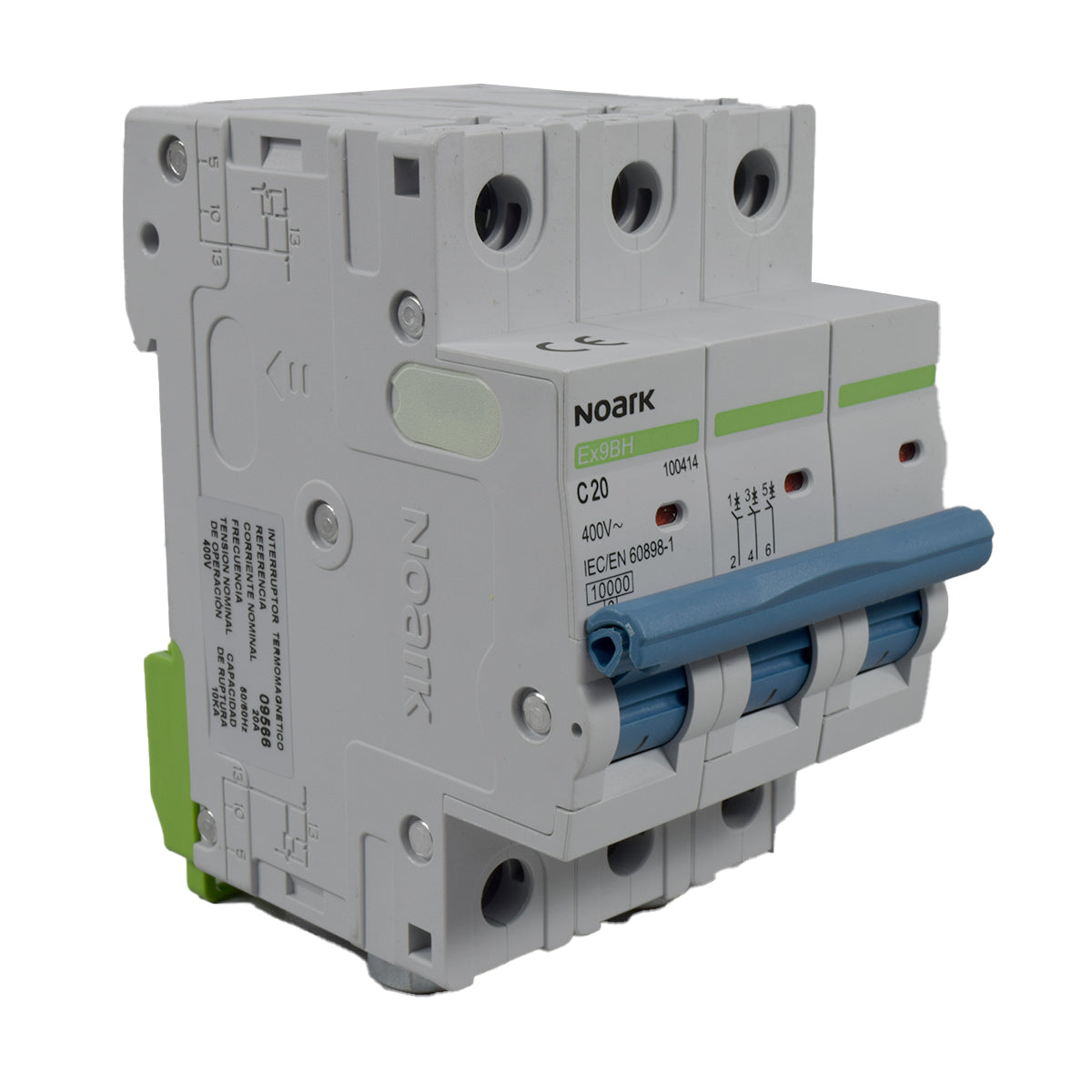 Mini Breaker Termomagnético Riel l 3 Polos l 20A l 10KA l Ex9BH 3P C20 l NOARK