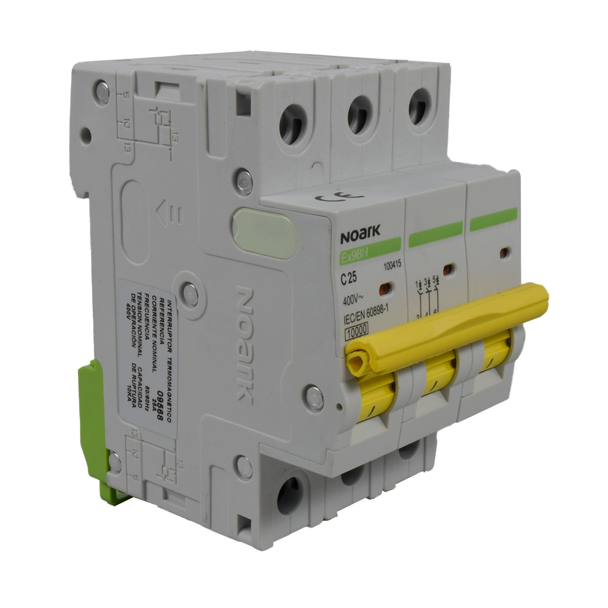 Mini Breaker Termomagnético Riel l 3 Polos l 25A l 10KA l Ex9BH 3P C25 l NOARK