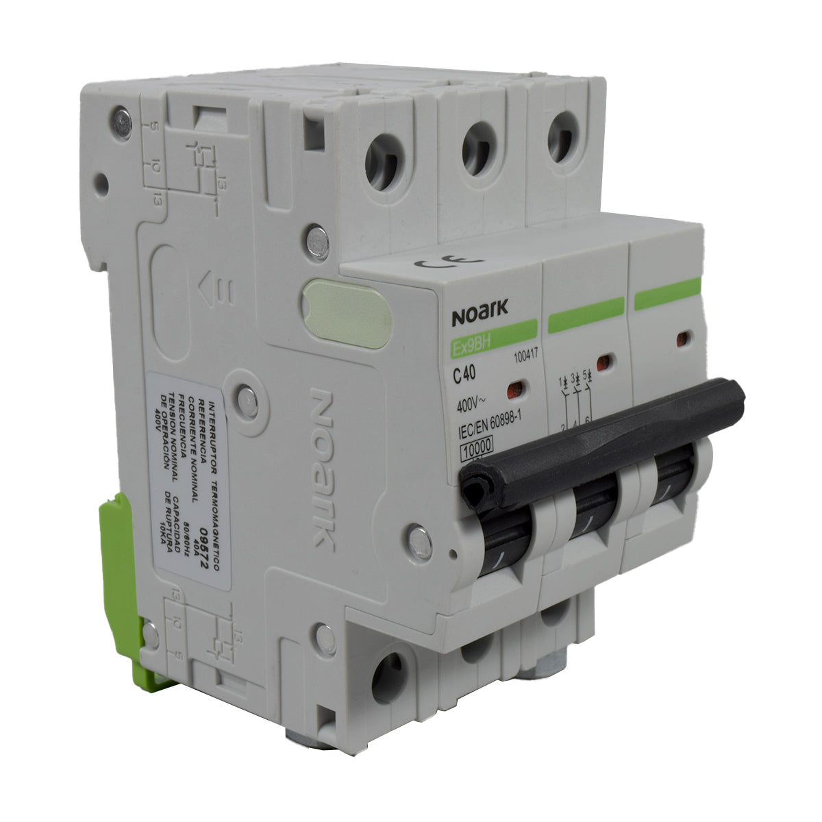 Mini Breaker Termomagnético Riel l 3 Polos l 40A l 10KA l Ex9BH 3P C40 l NOARK