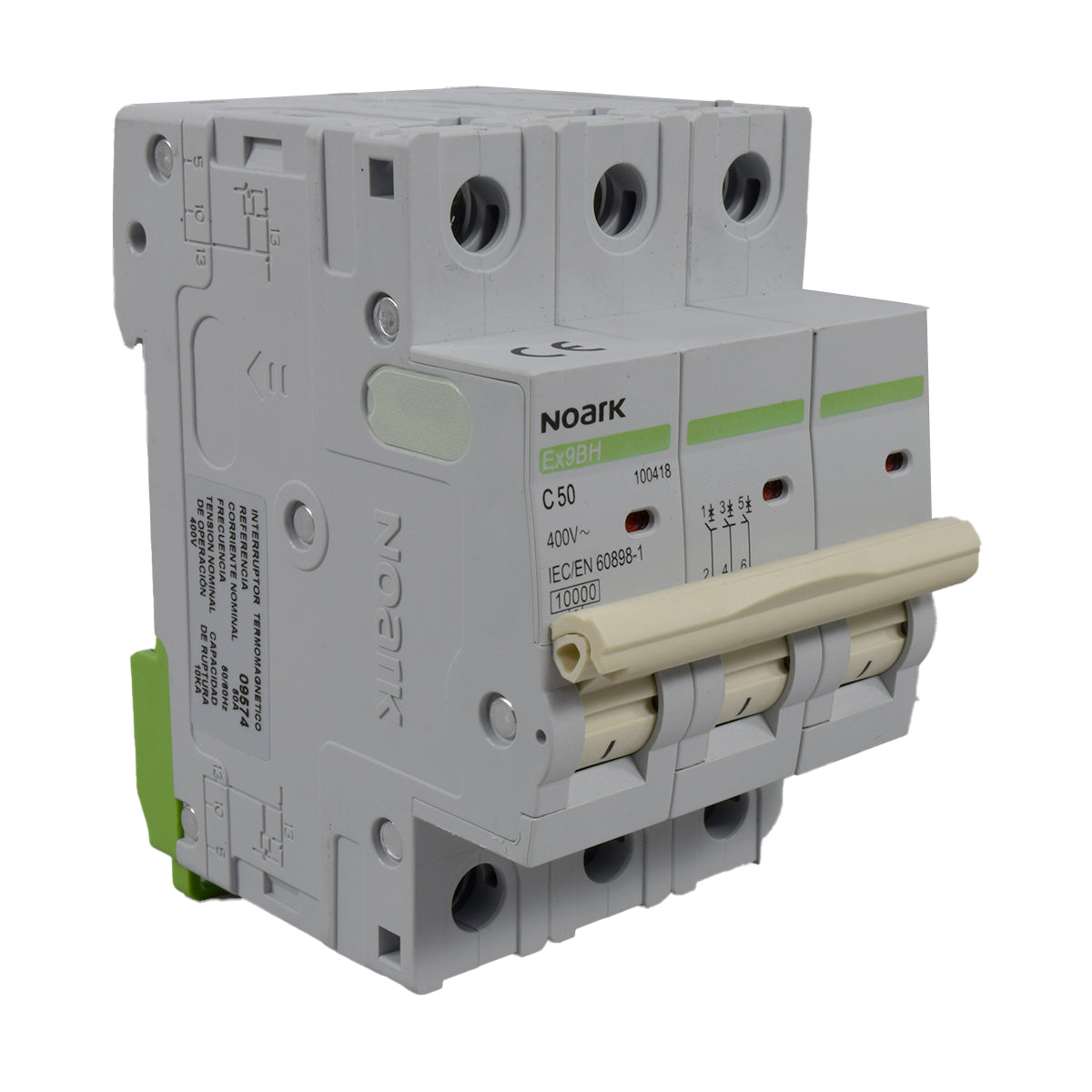 Mini Breaker Termomagnético Riel l 3 Polos l 50A l 10KA l Ex9BH 3P C50 l NOARK