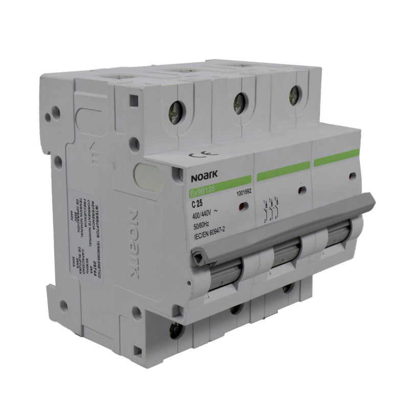 Mini Breaker Termomagnético Riel l 3 Polos l 25A l 25KA l Ex9B125 3P C25 l NOARK
