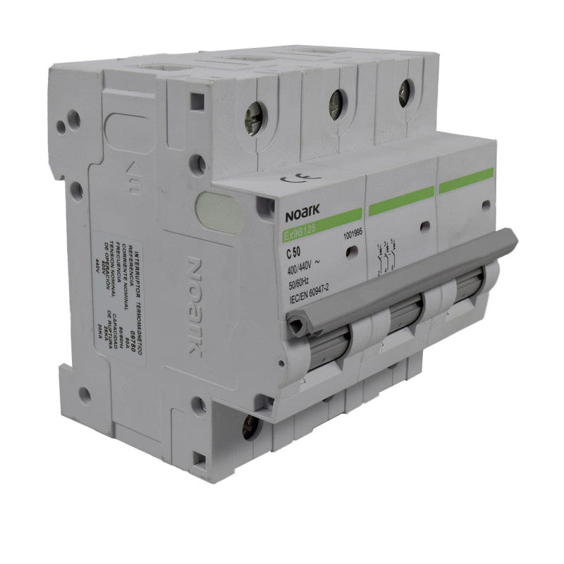 Mini Breaker Termomagnético Riel l 3 Polos l 50A l 25KA l Ex9B125 3P C50 l NOARK