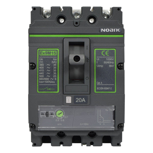 Interruptor Automático de Caja Moldeada l Breaker Totalizador Industrial Termomagnético l Ajustable l 3 Polos l 16 - 20A l 36KA / 50KA l Ex9M1S l NOARK