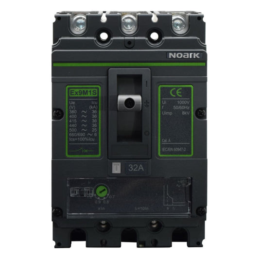 Interruptor Automático de Caja Moldeada l Breaker Totalizador Industrial Termomagnético l Ajustable l 3 Polos l 25,6 - 32A l 36KA / 50KA l Ex9M1S l NOARK