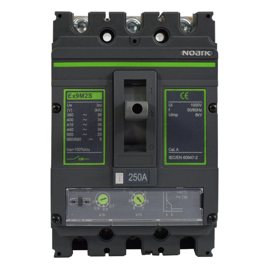 Interruptor Automático de Caja Moldeada l Breaker Totalizador Industrial Termomagnético l Ajustable l 3 Polos l 200 - 250A l 36KA / 50KA l Ex9M2S l NOARK