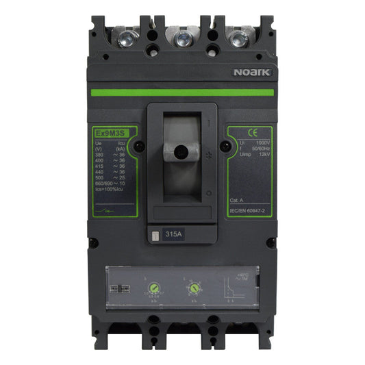 Interruptor Automático de Caja Moldeada l Breaker Totalizador Industrial Termomagnético l Ajustable l 3 Polos l 252 - 315A l 36KA / 65KA l Ex9M3S l NOARK