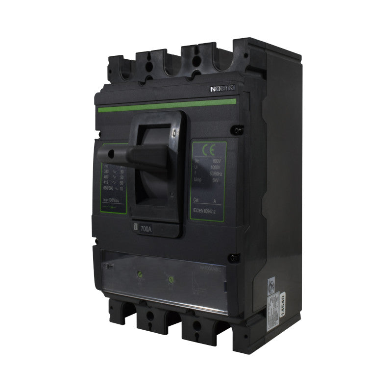 Interruptor Automático de Caja Moldeada l Breaker Totalizador Industrial Termomagnético l Ajustable l 3 Polos l 560 - 700A l 50KA / 65KA l Ex9M5N l NOARK