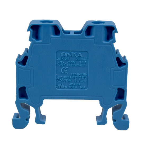 Bornera Atornillable l Azul l 24A l 750V l 12AWG