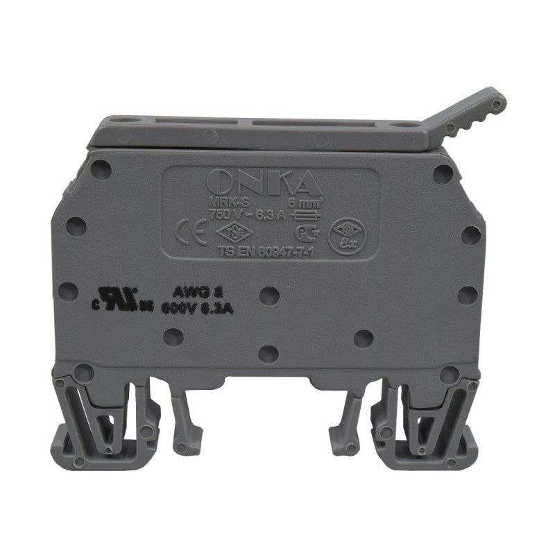 Bornera Porta-Fusible l Gris l 6,3A l 24V l 8AWG