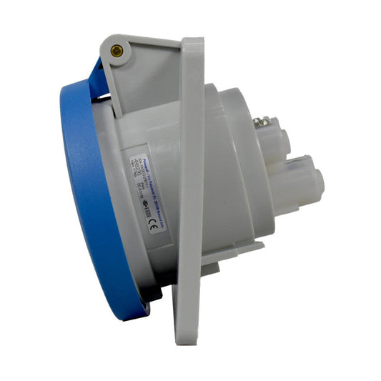 Toma Incrustar 32A 2P + T 6H IP44 250V Azul TOPTER PALAZZOLI
