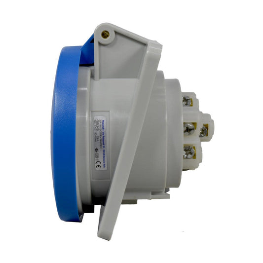 Toma Incrustar 32A 3P+N+T 9H IP44 250V Azul TOPTER PALAZZOLI