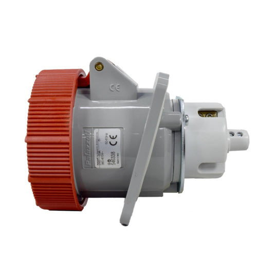 Toma Incrustar 63A 3P + T 6H IP67 415V Rojo CEE PALAZZOLI