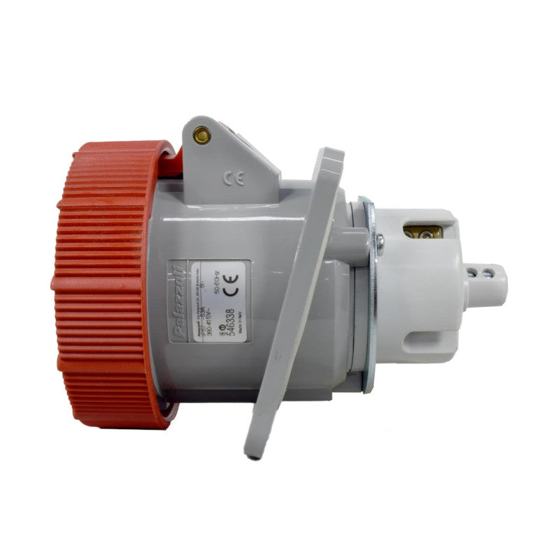 Toma Incrustar 63A 3P + T 6H IP67 415V Rojo CEE PALAZZOLI