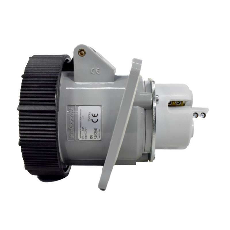 Toma Incrustar 63A 3P + T 7H IP67 500V Negro CEE PALAZZOLI