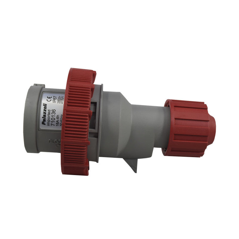 Clavija 16A 3P + T 6H IP67 415V Rojo MULTIMAX PALAZZOLI